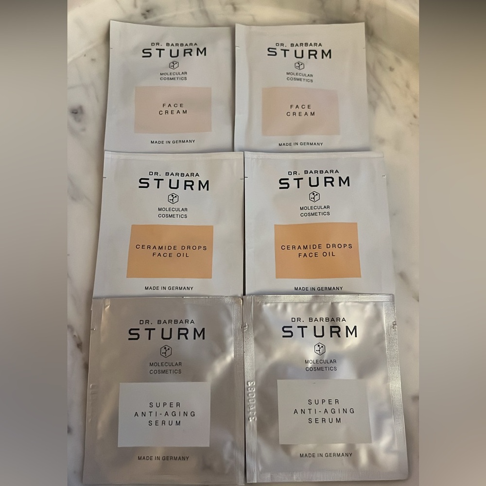 Dr. Barbara Sturm Sample Set: Face Cream, Ceramide Drops, Super Anti-Aging Serum